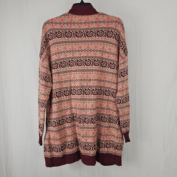 Matilda Jane Womens Cardigan Small Sweater Pink Maroon Forever Harmony Tunic - Picture 6 of 6